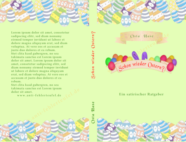 Beispiel-Buchcover für einen satirischen Oster-Ratgeber